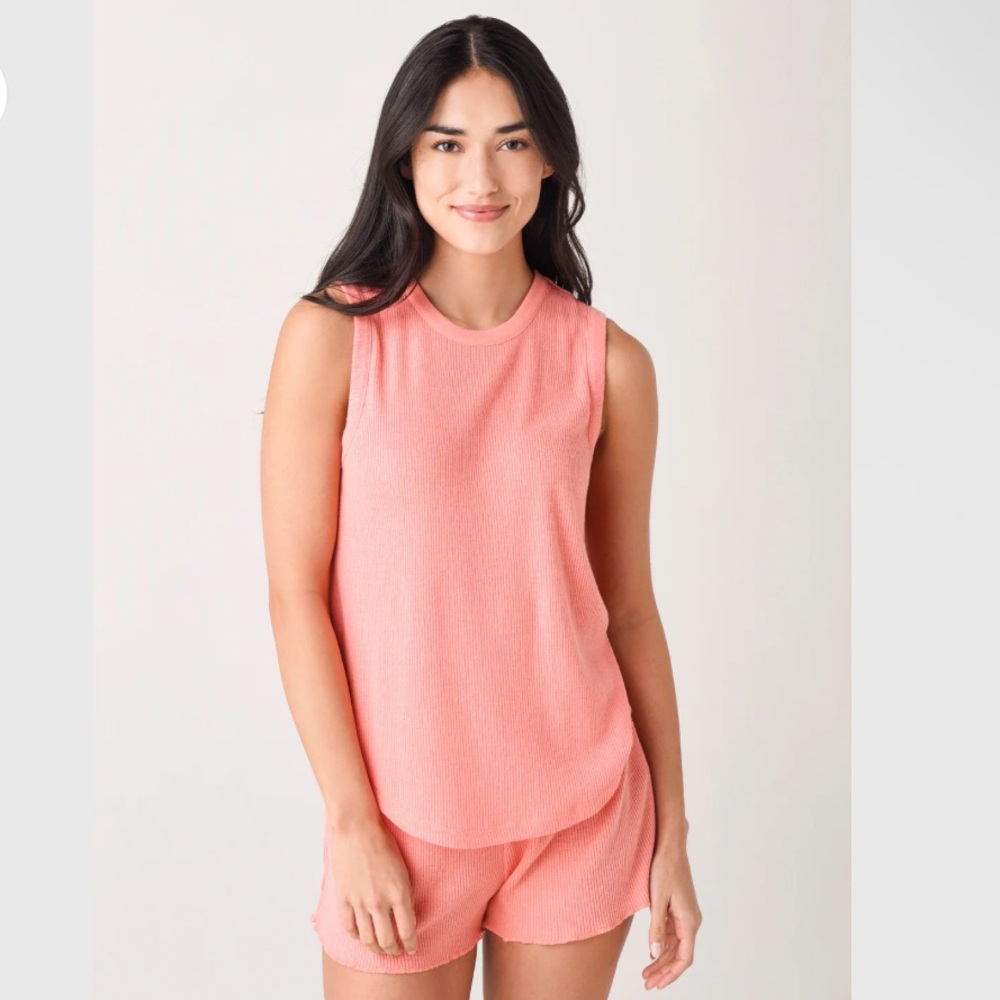 P.J. Salvage XS set Coral Textured Sleeveless Tank & Shorts